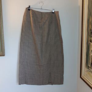 Kathie Lee Collection Womens Houndstooth Maxi Pencil Skirt Slit 32 Waist